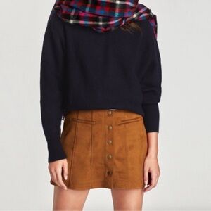 Zara Trafaluc Camel faux suede mini skirt. Size XS. In great condition!